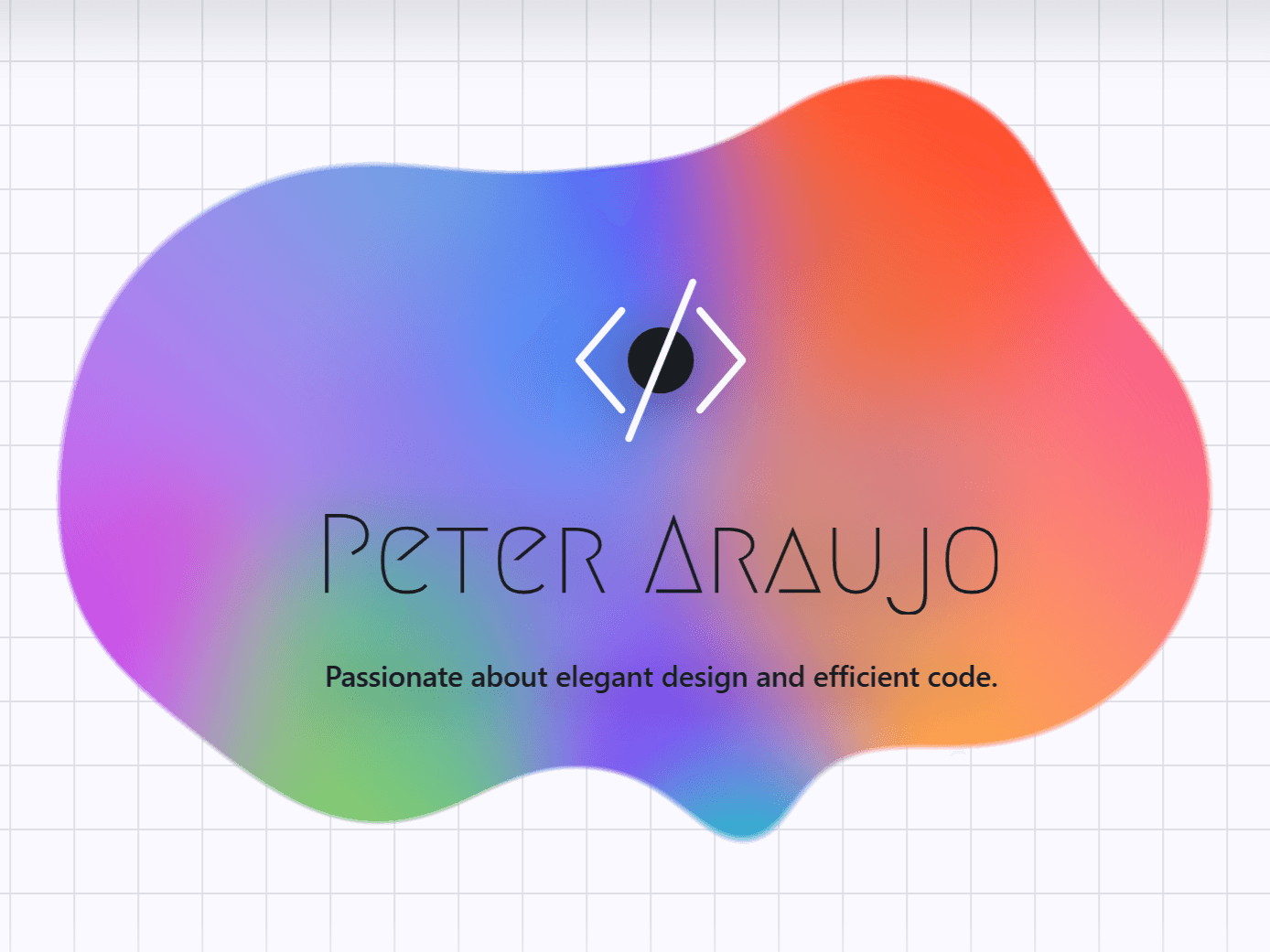 Home screen of Peter Araujo's website in Light Mode